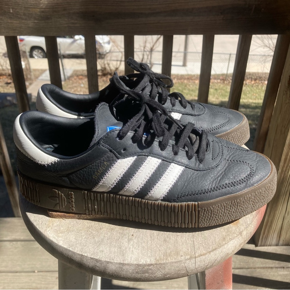 Adidas Samba Black and Women’s 9.5 (thick watch and sole)